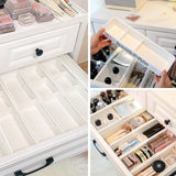 Ladeverdelers, 2 stuks Ladeorganizer Ladeorganizer Ladeverdelers Verstelbare ladeorganizer Kantoorladeverdeler Ladeverdeler Ladeorganizer (wit)