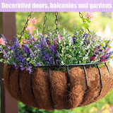 Kunstbloemen, 9 boeketten kunstbloemen zoals echte lavendel, kunststof nepbloemendecoratie, kunststof uv-bestendig, voor outdoor indoor balkon, tuin, grafdecoratie.