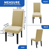 Jacquard stoelhoezen, 4 stuks, afneembaar, wasbaar, elastaan, universeel, voor hotel, ceremonie, banket, restaurant, thuis (beige)