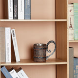 Faux Oak Middeleeuwse Retro Viking RVS Bierpul 500ml Uniek cadeau