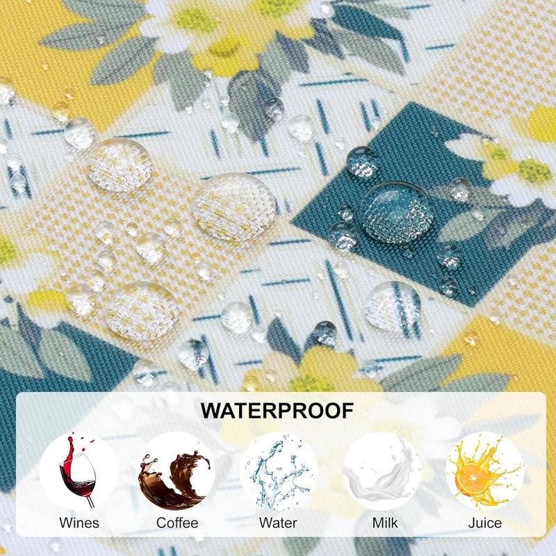 Tafelkleed rechthoekige geometrie, Boheems, waterafstotend, tafelkleed, decoratie, polyester tafelkleed voor keuken, feesten, lente/zomer (153 x 213 cm)