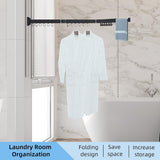 Intrekbare kledingdroger, wandmontage met handdoekenrek, ruimtebesparend opvouwbaar, sterk laadvermogen voor balkon, wasruimte, badkamer, terras en slaapkamer (zwart, 3X)