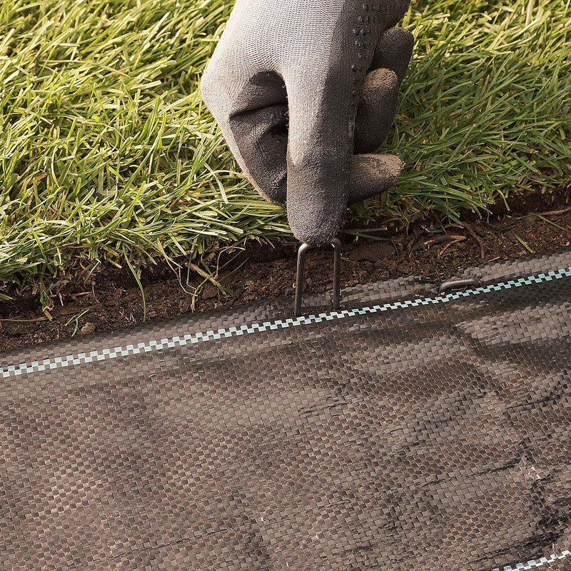 300 grondankers 100 mm lang, 13 mm breed, diameter 2,9 mm, montageankers grondankers voor de tuin van niet-gegalvaniseerd staal, haringen voor het bevestigen van onkruidbestrijdingsdoek, kunst