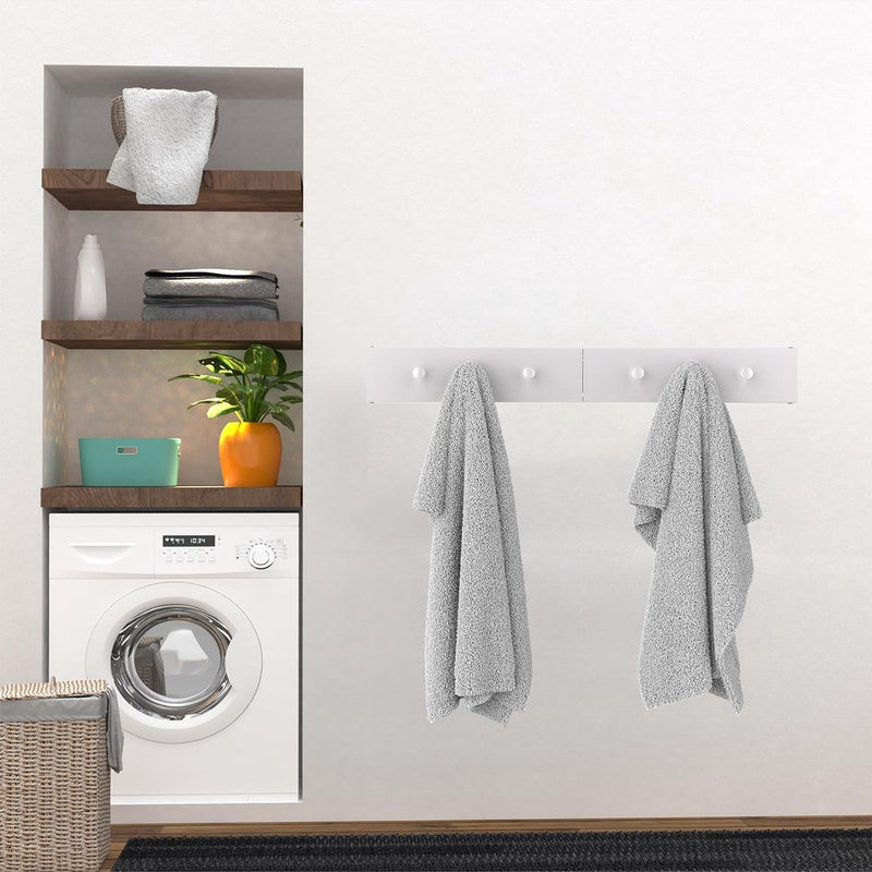 Wasdroger voor aan de wand, uittrekbaar, 80 cm, staal (wit)
