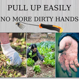 Tuinieren handonkruidsteker, onkruidverwijderaar, onkruidverwijderaar met steel, voegenkrabber met steel, tuinhark, traditionele tuinhark, onkruidjager.