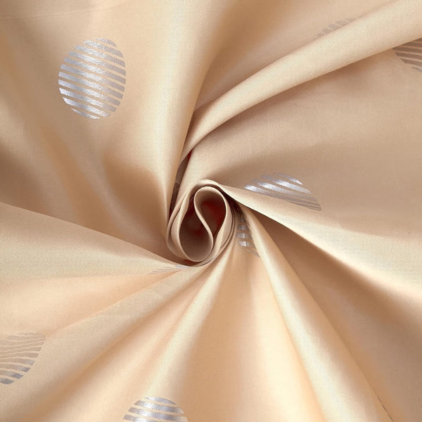 Polyester semi-transparante bedrukte gordijnen met striksluiting aan de achterkant, 140 x 183 cm (6 ft), Dollar Beige, 2 stuks, krimpt niet en wasbaar in de machine