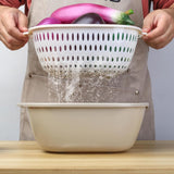 8-delige multifunctionele keukenzeefset, 2-in-1 keukenzeef, keukenvergiet, pastazeef, kunststof dubbellaagse afvoermand, rijstwaskom met zeef, gootsteenzeef voor fruit,