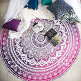 India strandlaken rond mandala hippie/groot Indiaas rond katoen/boho ronde yogamatdoek, meditatie/tafelkleed, rond ophangdeken, picknick, handgemaakt tapijt, 175 cm