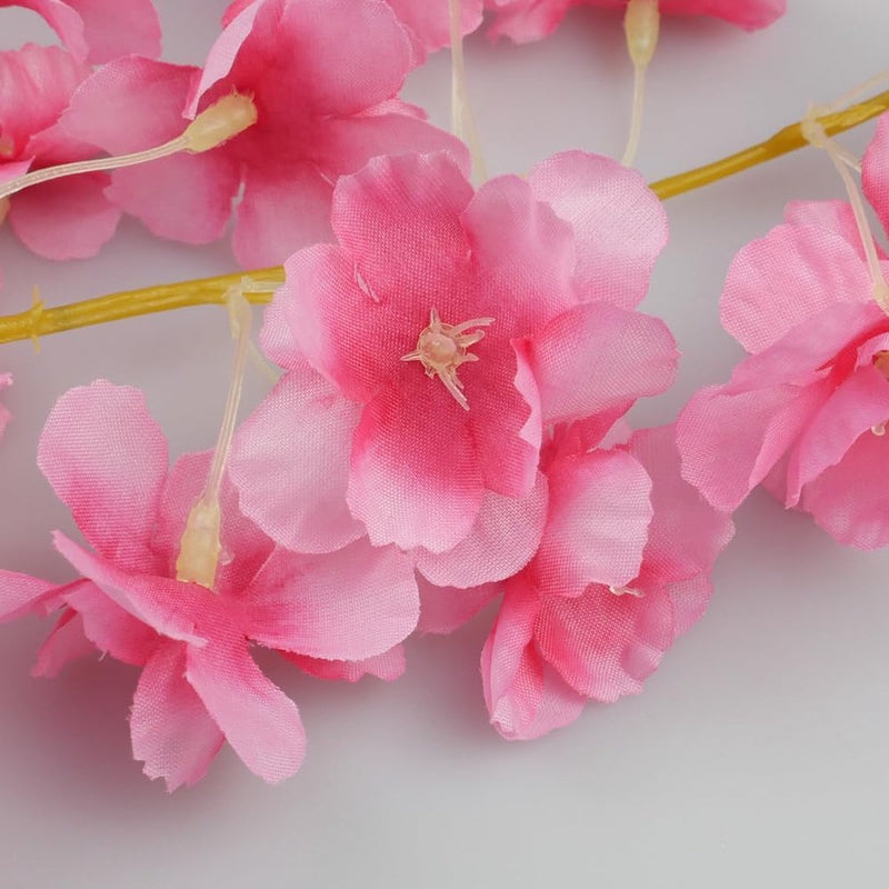 Set van 2 kersenbloesemdecoratie kunstbloemenslinger nepbloemdecoratie geschikt voor huwelijksboogdecoratie kamer hangende decoratie eettafel achtergrondmuur (roos)