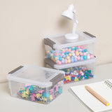 Opbergdoos, kleine opbergdoos, met deksel, stapelbaar, handgreep, clips, kleine onderdelen (500 ml, 10-delige set)