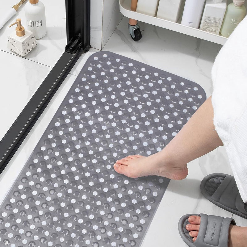 100 x 40 cm badmat antislip douchemat badmat antislip badmat machinewasbaar (grijs)