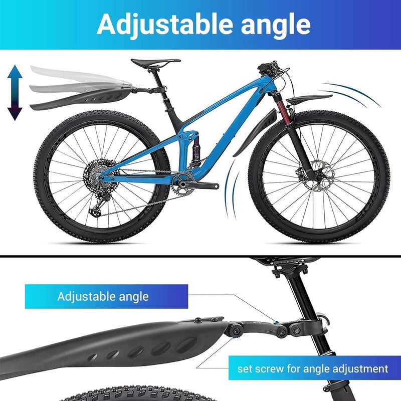 Spatborden voor mountainbike, 24 - 29 inch, universeel MTB-spatbord voor voor- en achterwiel, spatwater/vuil, verstelbare mudguard voor mountainbike, racefiets, stadsfiets