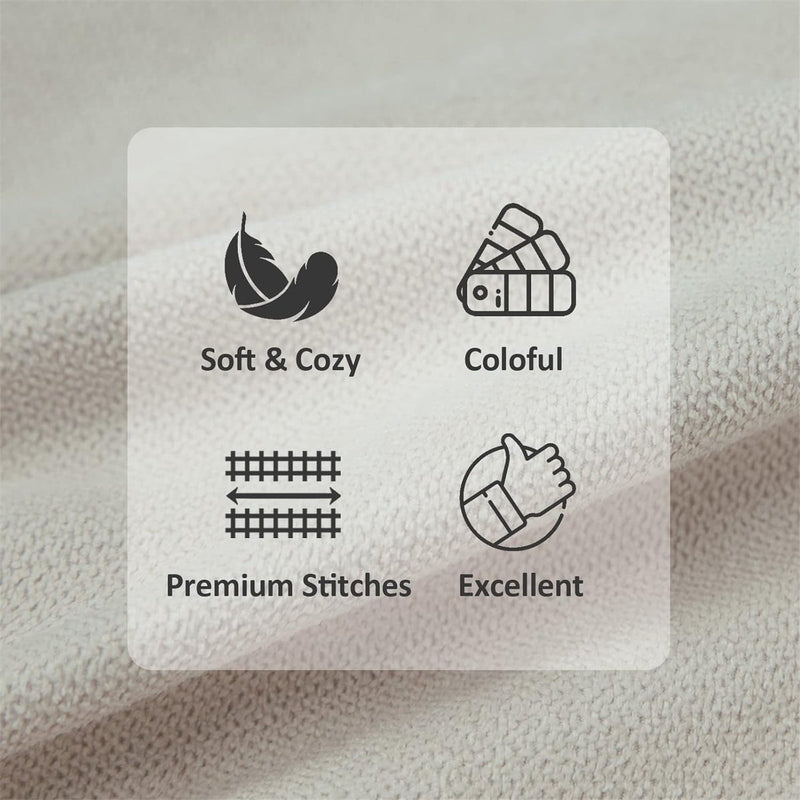 Kussenhoezen, effen, chenille deco-kussenhoezen met verborgen ritssluiting voor bank, auto of bed, set van 2 stuks