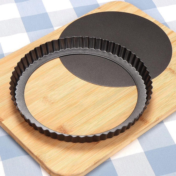 Taartvorm met hefbodem - Quichevorm - Taartbodem - Gegolfde bakvorm voor taarten - Koolstofstaal - Antiaanbaklaag - 26 cm