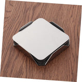 Set van 6 vierkante stalen placemats met antisliponderzetters van roestvrij staal