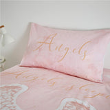 Engelenvleugels, 52% polyester, 48% katoen, roze, kingsize