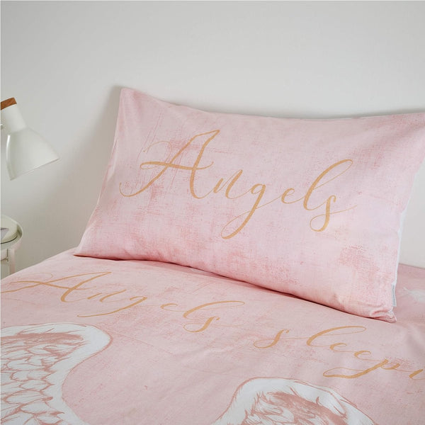 Engelenvleugels, 52% polyester, 48% katoen, roze, kingsize