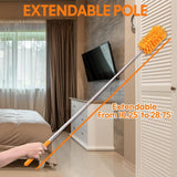 Reiniging Feather Duster met 30-100" Verlengpaal Plafondventilator Microfiber Duster Intrekbare opening Lange stofdoek voor hoge plafonds Spinnenweb Blinde muur