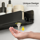 Doucheplank zonder boren, 2 stuks roestvrije doucheplankorganizer met haken, 40 cm badkamerplank met grote capaciteit, shampoohouder voor douche, douchemand voor badkamer en keuken