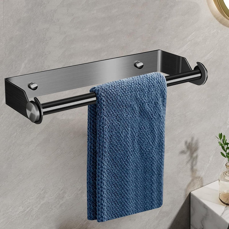 Keukenrolhouder, keukenrolhouder, wandmontage, papierrolhouder, wandrolhouder, RVS keukenrollen voor keukenrolhouder voor keuken, kast, badkamer (zwart 27 cm)