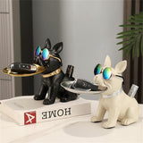 Franse bulldog-figuur, Franse bulldog dienblad, decoratie, bulldog decoratief figuur, opbergdienblad, hondendecoratie, cadeau voor woonkamer, entree, kantoor