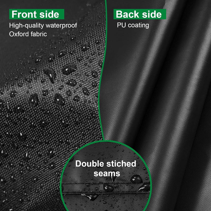 Afdekking voor tuinmeubelen, rechthoekig, 170 x 95 x 74 cm, afdekhoes van 420D Oxford-weefsel, waterdicht, uv-bestendig, beschermhoes voor meubelsets, tuintafel, zitgroep, zwart