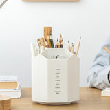 360 graden draaibare bureau-organizer, multifunctionele pennenhouder, gepersonaliseerde creatieve kantoorpennenhouder, multifunctionele opbergdoos (niet-recht wit)