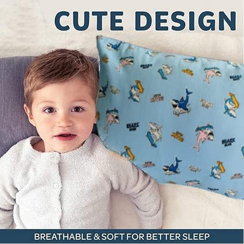 Kinderkussenhoes, 2 stuks, 100% katoenen babykussensloop, 40 x 60 cm kussensloop, zacht, ademend voor jongens en meisjes, beddengoed, babykussensloop met envelop