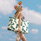 Strandtas Gestreepte draagtas Zwemtas Waterdichte strandtas Groot met ritssluiting Shopper Damesstrandtas XXL Familieboodschappentas Schoudertas Effen tas Reistas, Ananas, Strandtas