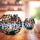 Theelichthouder zwart metaal set van 2 - 9,5 en 14 cm hoog - ideale tafeldecoratie woonkamer - vensterbank - decoratie woning modern - kaarsen decoratieset