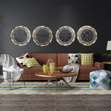 Vikingdecoratie Scandinavische mythologie runen kompas levensboom wanddecoratie hout woonkamer woning home wanddecoratie, geel, 4 stuks