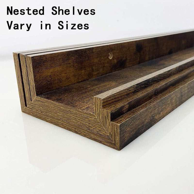 40 cm lange wandplanken, rustieke zwevende planken, fotolijst voor woonkamer, keuken, kinderkamer of slaapkamer, 3 stuks met verschillende maten