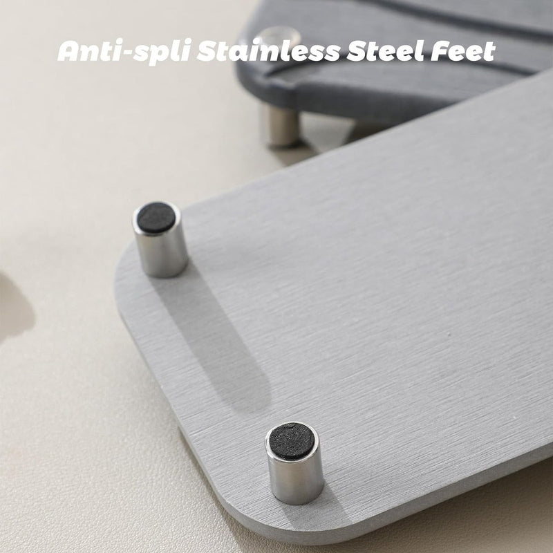 Aanwasbak-organizer, sneldrogend, afdruipmat, 2 stuks, badkamerdienblad, diatomeeënmodder, spoelbak-organizer, sneldrogend, opbergbak, dienblad voor keuken, badkamer (A-lichtgrijs)