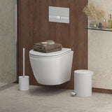 Pure WC-borstel, toiletborstel, mat, siliconen, toiletborstel, compact, antibacterieel, borstelset, wit
