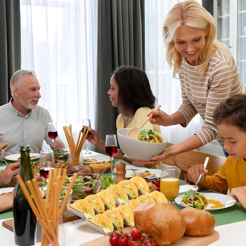 2-delige tacohouderset, hotdoghouder met 2 kruidenbekers, metalen tacoschelpen, duurzame Ttaco-schelpen, voor het maken van tacohouders