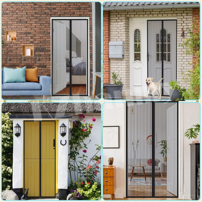 Magnetisch vliegengaas voor deur, insectenwerend, magnetisch muggennet, automatisch gesloten, anti-muggengordijn voor balkon- en terrasdeur, zwart A, 70 x 200 cm
