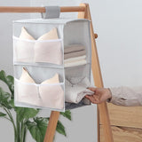 Kast organizer hangend, kastorganizer, kledingkast, 2 vakken, kledingkast, organizer, hangend, met 6 netzijvakken, opvouwbaar, ruimtebesparend opbergsysteem voor kamer, grijs