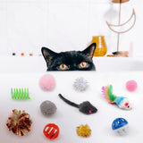 31 stuks kattenspeelgoed met kattentunnel, ballen, kattenspeelgoed, muizen, veerspeelgoed, pluche speelgoed, interactief kattenspeelgoed voor katten, kattenaccessoires
