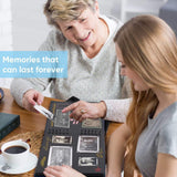 Fotoalbum 29,5 x 21 cm fotoalbum om zelf vorm te geven, zwart, fotoboek met 80 pagina's scrapbook, voor 160 foto's, incl. 6 metallic kleurmarkers, gastenboek voor verjaardag en bruiloft