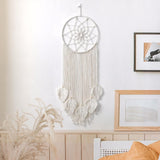 Macrame Dromenvanger Muurbehang Geweven Veren Muurbehang Handgemaakte Dromenvanger Boho Kwasten Decoratie Home Decor Ornament Ambachtelijk Cadeau voor Slaapkamer Woonkamer