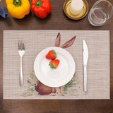 Afwasbare placemats, set van 6, paaseieren met bloemen, cartoon, konijn, tafeldecoratie Pasen, lente, banket, placemats, vakantie, party, decoratie, placemats seizoensgebonden placemats