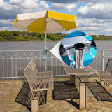 Parasolhouder, balkonleuning, instelbaar, ruimtebesparende parasolhouder, balkon, Ø 25-38 mm, parasolhouder, balkonleuning, parasolstandaard, geschikt voor maximale breedte 5 cm