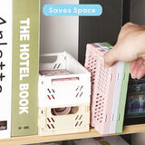 Set van 4 mini-manden, kunststof, vouwbox, opbergkist, stapelbare fruitkist, kunststof, klapmand voor keuken, werkkamer en kantoor (meerkleurig)