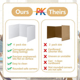 4 stuks scheidingswanden voor bureau, opvouwbare bureauscheidingswand, inkijkbescherming, bureaupaneel, opvouwbare multifunctionele scheidingswand, U-vormige splitsing, sterk en voor school,