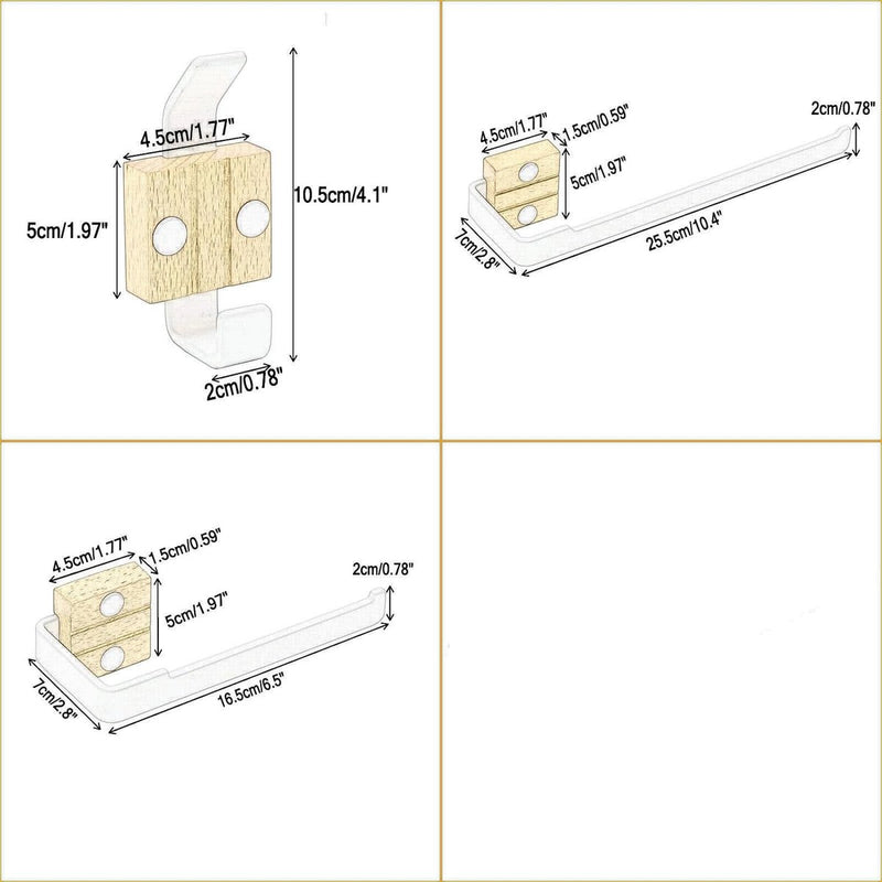 Badkameraccessoireset - Handdoekstang/Bar + Toiletrolhouder/Tissuehouder + Handdoekhaak Wandmontage