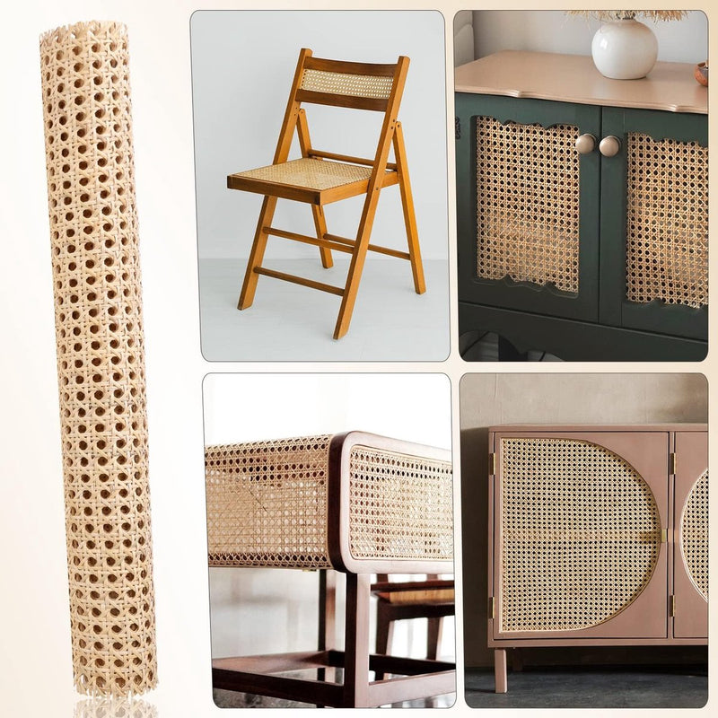 1 rol cane geweven rotan, 55 cm x 1 m, natuurlijke rotan weefselrol voor caning-projecten, mesh, rotan weefsel voor meubels, stoelen en kasten
