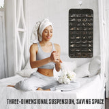 Sieradenorganizer voor het ophangen van sieradenopslag Hangende sieradenorganizer Hangende opbergrol met hanger Sieradenorganizer Tas Reistas voor ringen Oorbellen Kettingen Zwart