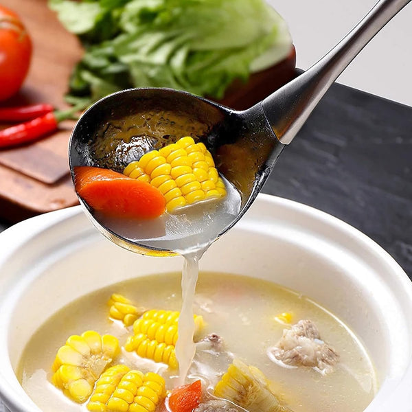 Wokspatel en pollepel, Wokaccessoires, Keukengereiset, 34cm Spatel voor Wok, Chinese Wokgereedschapset, 304 roestvrij staal (grijs)