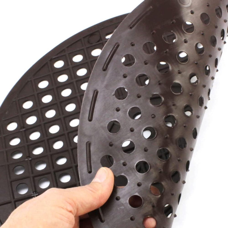 2 x gootsteeninzet, ronde gootsteenmat, inzetstuk voor gootsteen beschermt het oppervlak van de gootsteen en het servies (2 stuks, bruin)