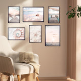 Premium posterset van 6 muurfoto's Woonkamer Moderne muurfoto's Strandposter Wanddecoratie Moderne posterset Strandmotief Muurfoto's voor woonkamer, studeerkamer, eetkamer